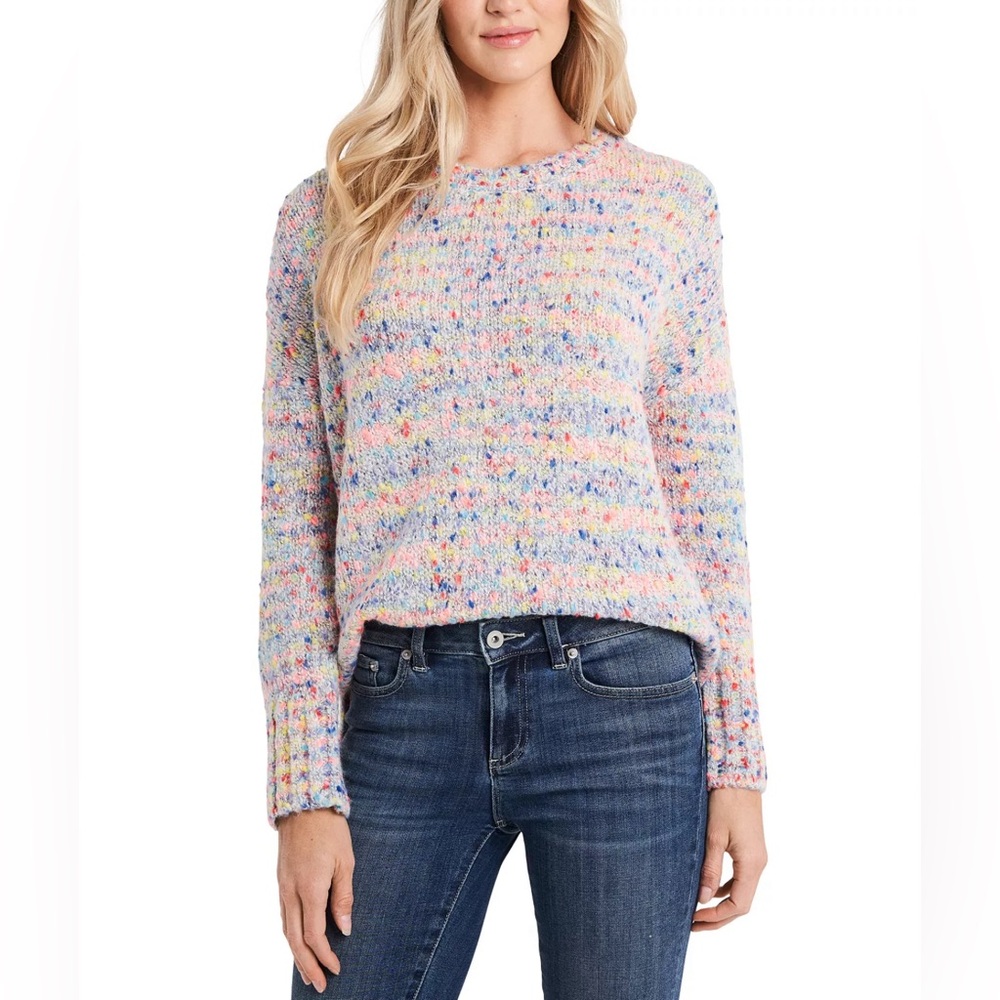 CeCe Rainbow Marled-Knit Sweater, size small